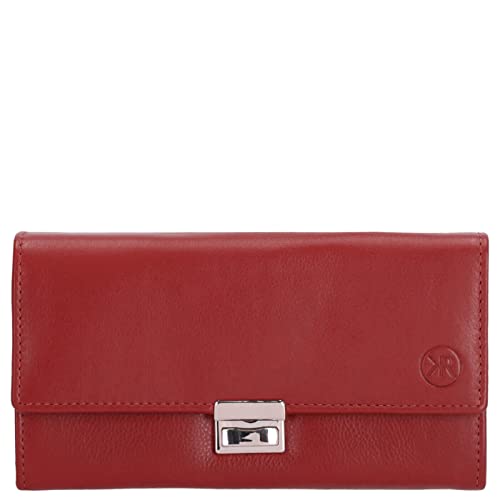 Kenorada Kellnerbörse Traun | hochwertige Geldbörse für Gastro | Börse aus echtem Leder | 8 Schein- und Steckfächer | schließt mit Überschlag und Schnappverschluss (rot) von Kenorada