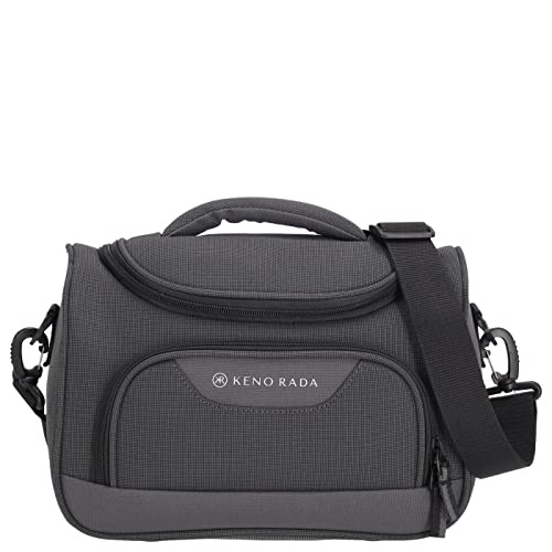 Kenorada Kosmetikkoffer AIRSOLID Beautycase | praktisches Beautycase für Unterwegs | praktische Innenaufteilung | integrierter Spiegel | Abnehmbarer Schulterriemen (anthrazit) von Kenorada