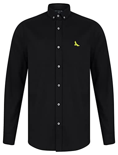 Kensington Eastside Ashbourne Herren Hemd aus Baumwoll-Twill Langarm Freizeithemd, jet black, L von Kensington Eastside