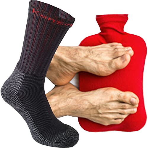 Kensington® Herren Thermosocken, extra schwer, 76 % Baumwolle, verstärkte Sohle, Fersen- und Zehenbereich, Schwarz, 39-45 Gr. 39-45, Schwarz von Kensington