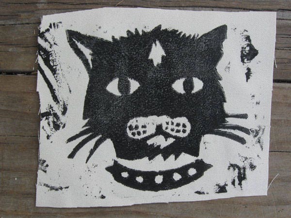 Bad Kitty Block Gedruckt Patch | 7 "x 5" Bad Kitty Block Gedruckt Patch | 7 "x 5" von KentonIllustration