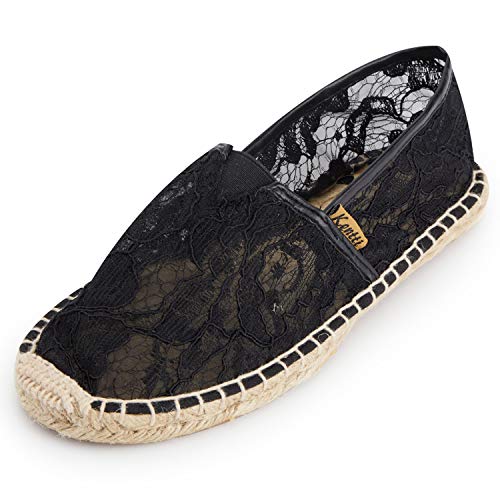 Kennti Spitzen Schuhe Damen Espadrilles Schwarz 40 EU von Kentti