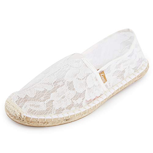 Kennti Spitzen Schuhe Damen Espadrilles Weiß 40 EU von Kentti