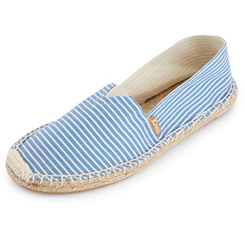 Kentti Damen Atmungsaktiv Canvas Stripe Slip on Flat Espadrilles, Schwarze Streifen, 37/37.5 EU von Kentti