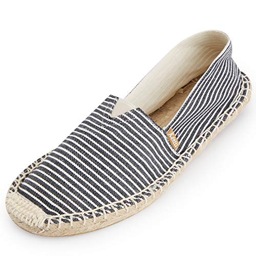 Kentti Einfarbige und Gestreifte Damen Espadrilles Schwarz 38 EU von Kentti