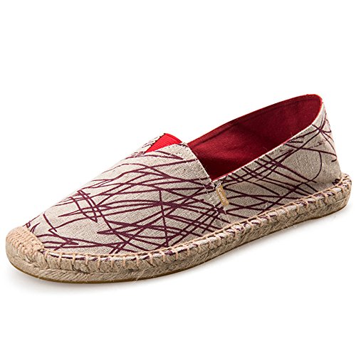 Kentti Handgefertigt Canvas Line Herren Espadrilles Rot 44 EU von Kentti