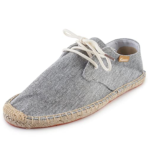 KENTTI Herren Classic Comfort Schnür-Espadrilles Grau 41 EU von KENTTI