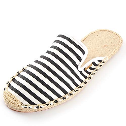 Kentti Herren Classic Stripe Canvas Flache Espadrilles Pantoletten Schwarz 41 EU Kentti Herren Classic Stripe Canvas Flache Espadrilles Pantoletten Schwarz 41 EU von Kentti