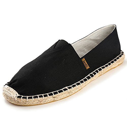 Kentti Herren Klassisch Denim Leinwand Halbschuh Espadrilles Schwarz 41 EU von Kentti