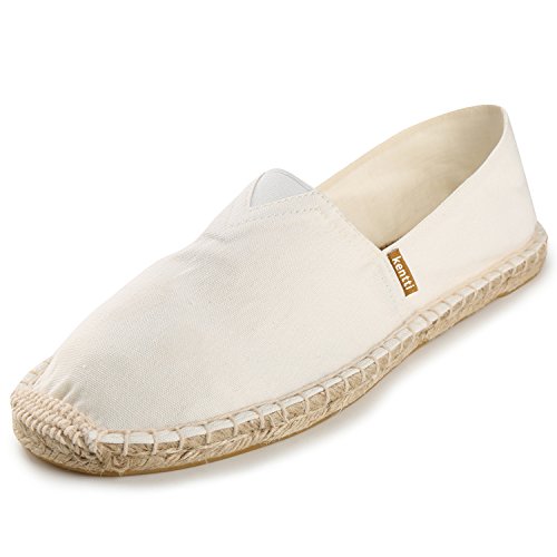 Kentti Herren Klassisch Denim Leinwand Halbschuh Espadrilles Weiß 42 EU von Kentti