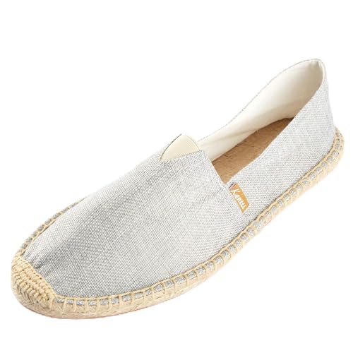 Kentti Herren Leinwand Classic Flat Espadrilles Grau 42 EU von Kentti