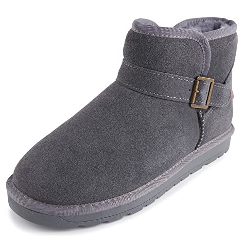 Kentti Kurze Warme Winter-Schneestiefel für Damen Grau 38 EU von Kentti