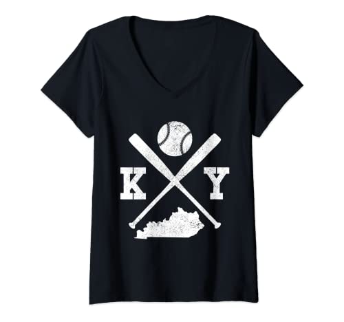 Damen KY USA State - Baseballspieler Kentucky T-Shirt mit V-Ausschnitt Damen KY USA State - Baseballspieler Kentucky T-Shirt mit V-Ausschnitt von Kentucky Baseball Gift for Men & Women