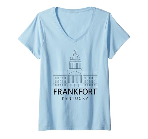 Damen Frankfort Kentucky Capitol State Building, Bluegrass, Retro T-Shirt mit V-Ausschnitt Damen Frankfort Kentucky Capitol State Building, Bluegrass, Retro T-Shirt mit V-Ausschnitt von Kentucky Commonwealth Apaprel