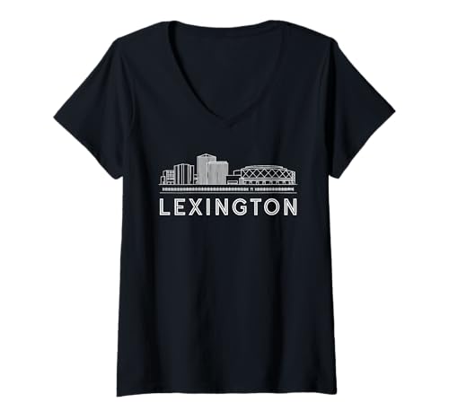 Damen Skyline von Lexington T-Shirt mit V-Ausschnitt Damen Skyline von Lexington T-Shirt mit V-Ausschnitt von Kentucky Lexington Town