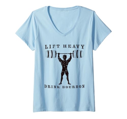 Damen Lustiger Bourbon Hunter aus Kentucky Bourbon Whiskey T-Shirt mit V-Ausschnitt von Kentucky Racing Co