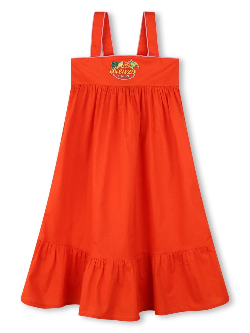 Kenzo Kids Ausgestelltes Kleid mit Logo-Applikation - Orange von Kenzo Kids