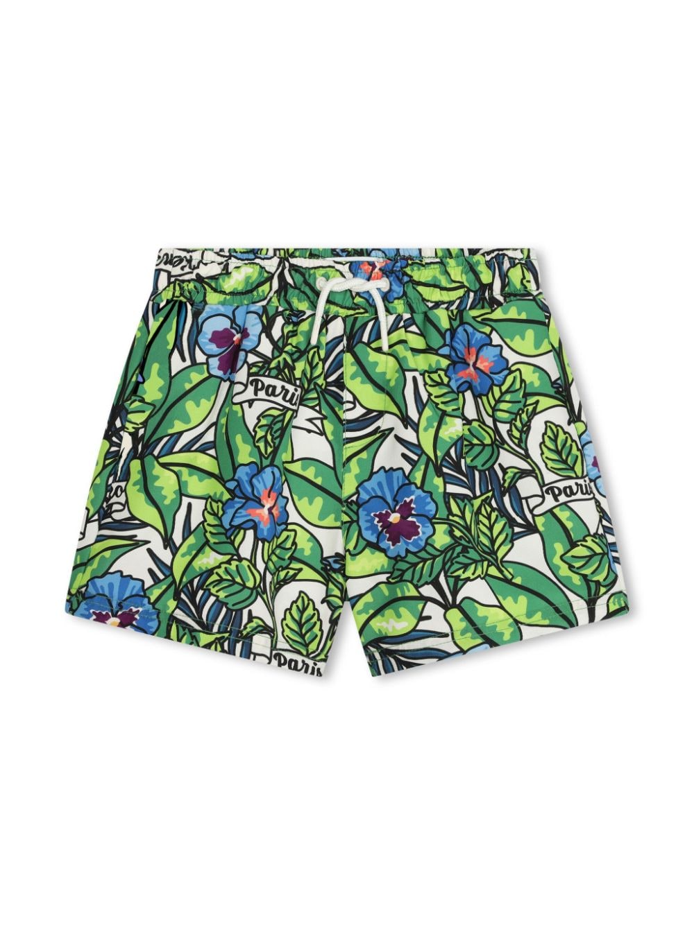 Kenzo Kids Badeshorts mit Logo-Print - Grün von Kenzo Kids