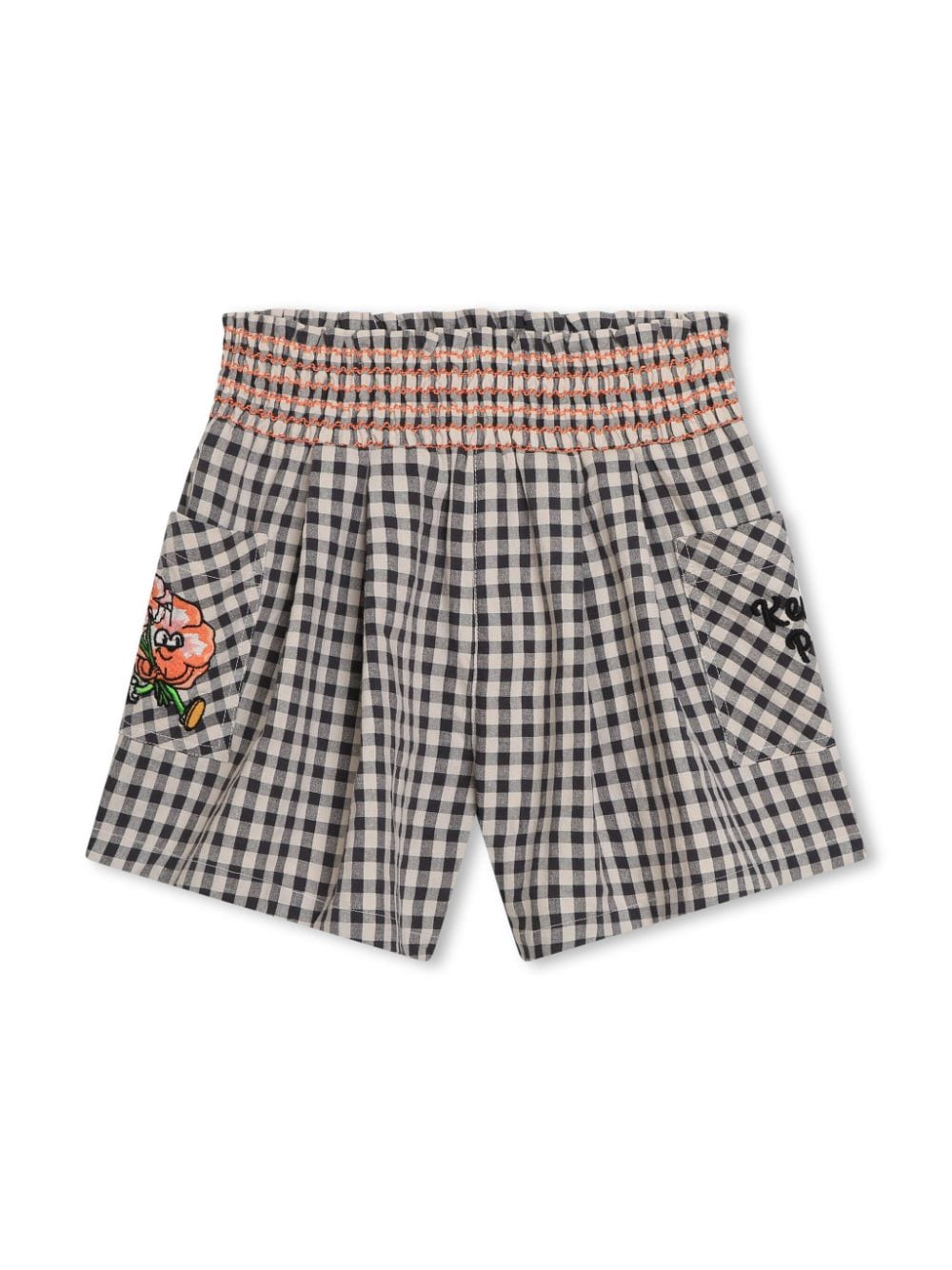 Kenzo Kids Bestickte Shorts mit Karomuster - Grau von Kenzo Kids