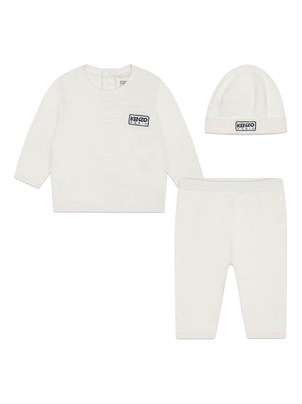 Kenzo Kids Dreiteiliges Strick-Set mit Logo-Stickerei - Nude von Kenzo Kids