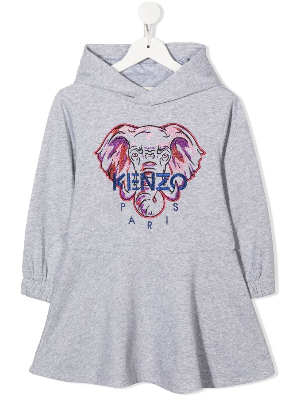 Kenzo Kids Kleid mit Elefantenstickerei - Grau von Kenzo Kids