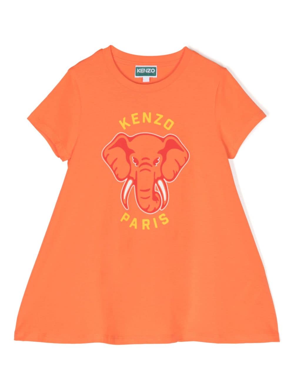 Kenzo Kids T-Shirtkleid mit Elephant-Print - Orange von Kenzo Kids