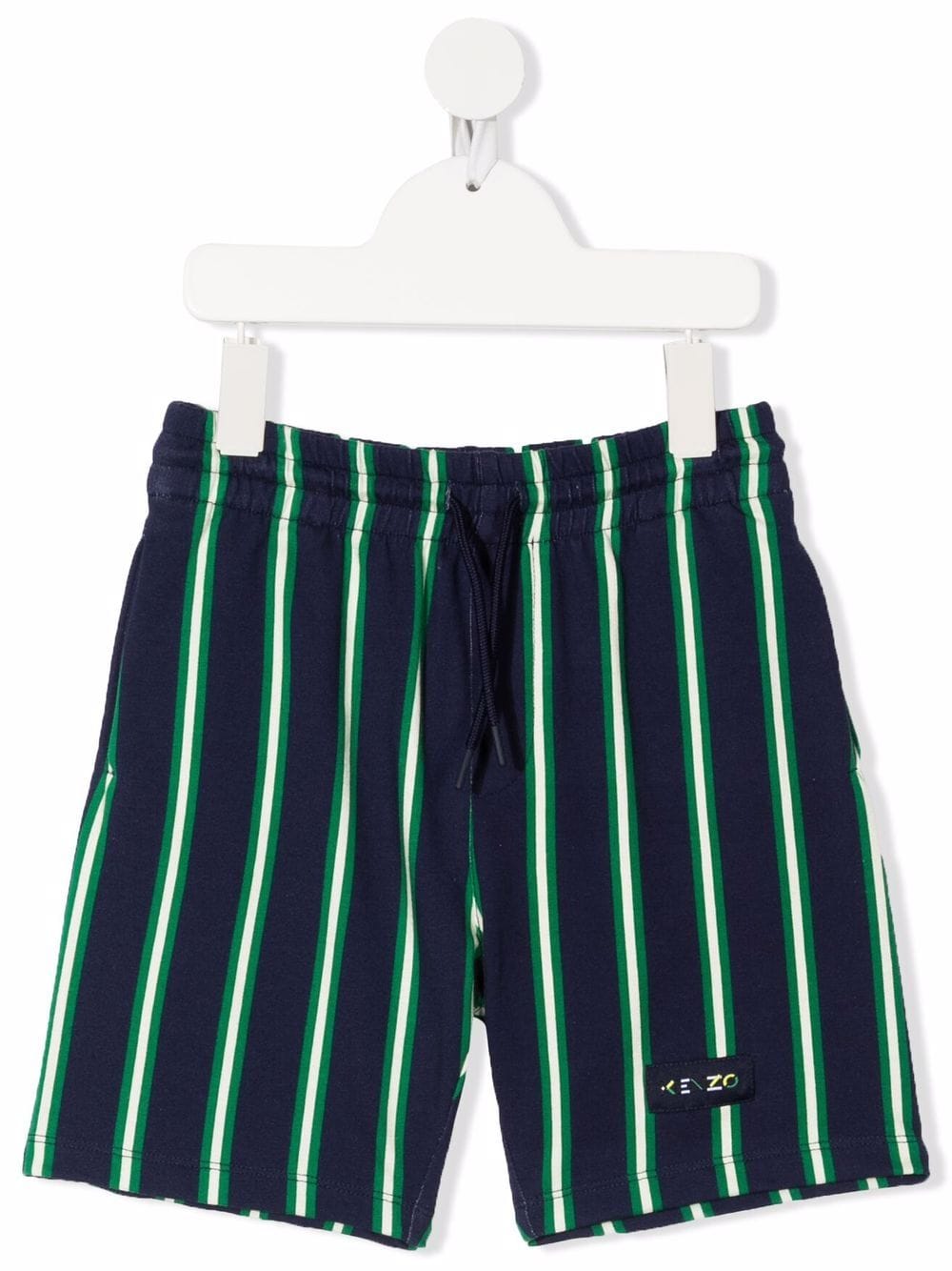 Kenzo Kids Gestreifte Shorts mit Logo-Patch - Blau von Kenzo Kids