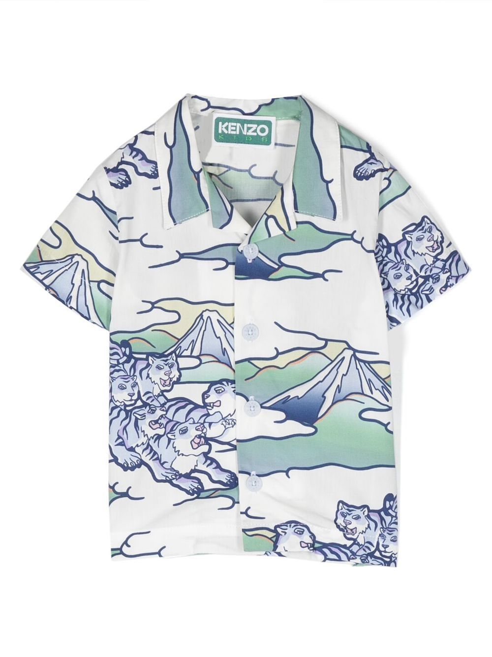 Kenzo Kids Hemd mit grafischem Print - Weiß von Kenzo Kids