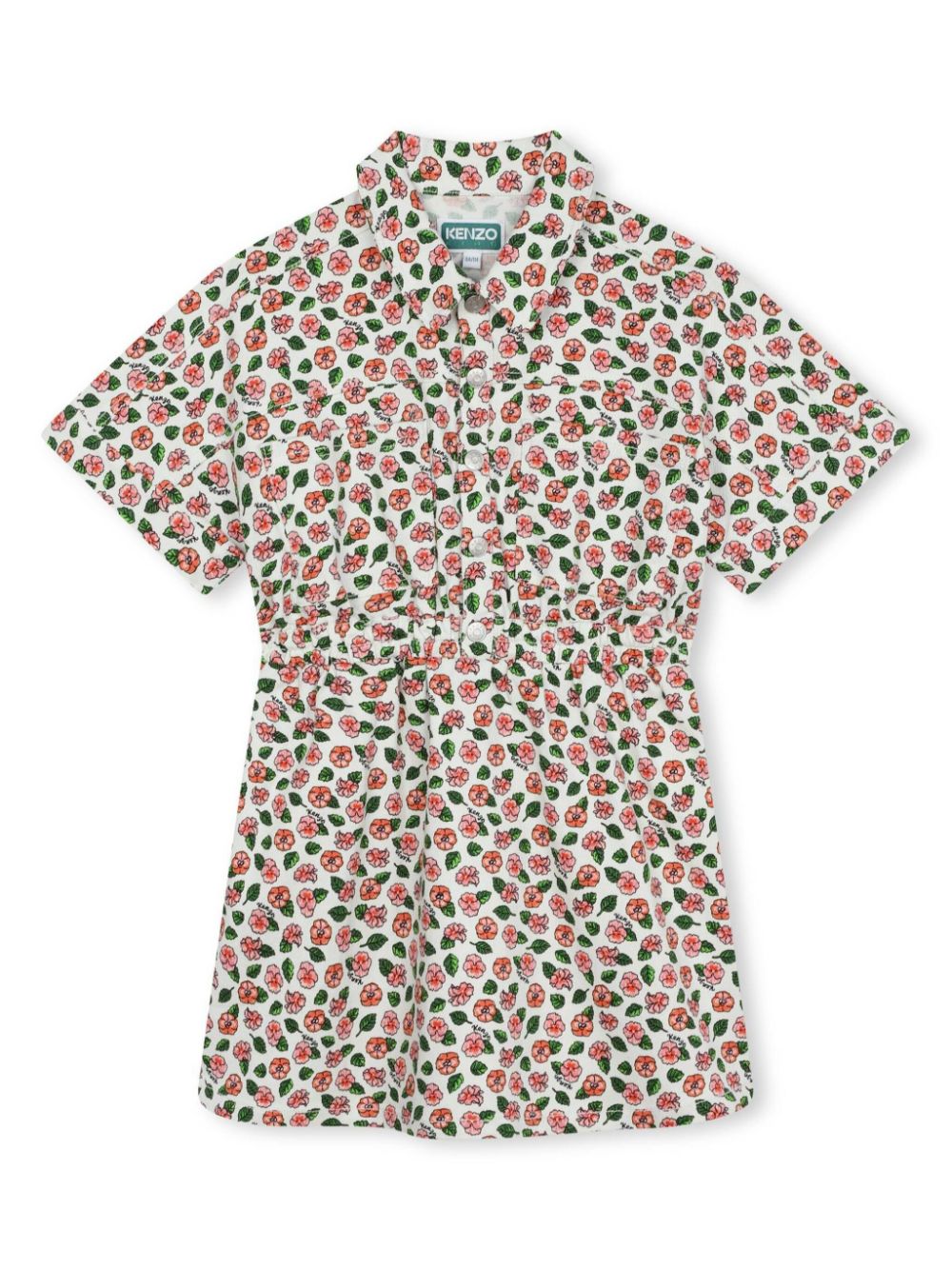 Kenzo Kids Hemdkleid mit Blumen-Print - Weiß von Kenzo Kids