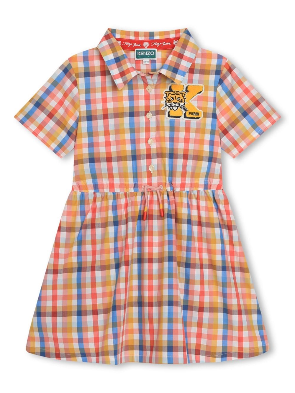 Kenzo Kids Hemdkleid mit Vichy-Karo - Orange von Kenzo Kids