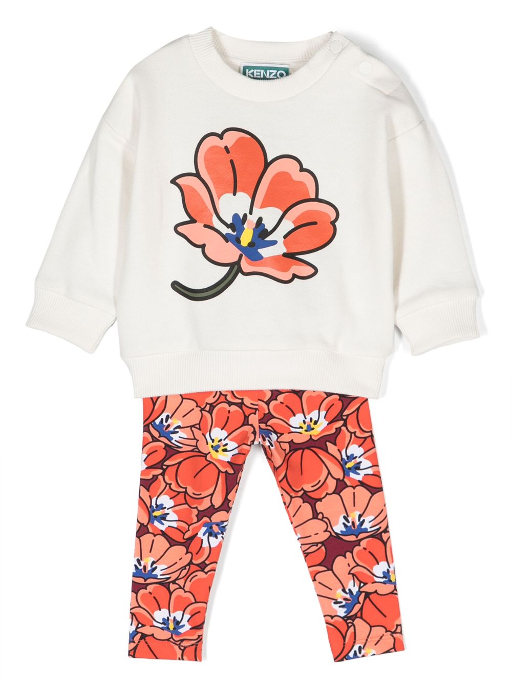 Kenzo Kids Jogginganzug mit Blumen-Print - Nude von Kenzo Kids