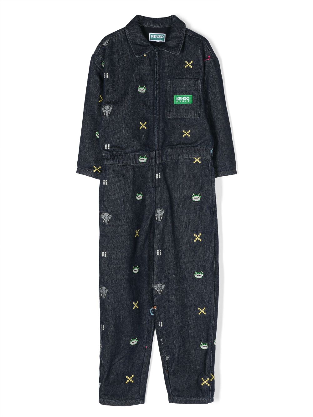 Kenzo Kids Jumpsuit mit Stickerei - Blau von Kenzo Kids