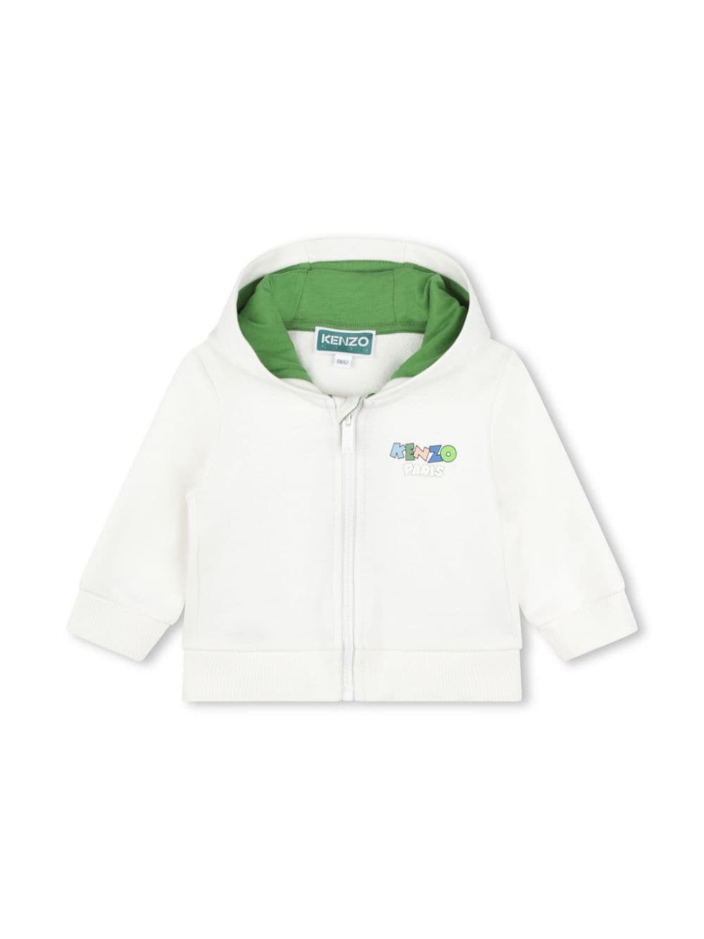 Kenzo Kids Kapuzen-Cardigan aus Fleece mit Logo-Print - Weiß von Kenzo Kids