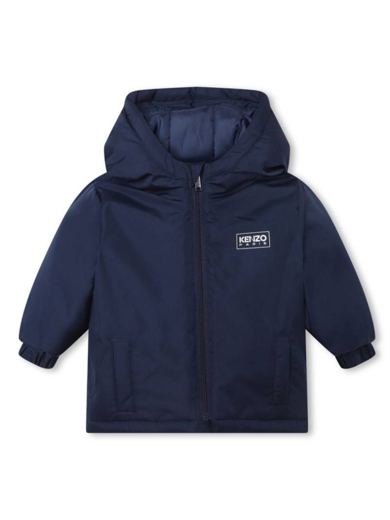 Kenzo Kids Kapuzenjacke mit Logo-Print - Blau von Kenzo Kids