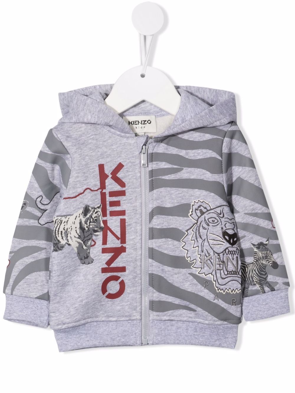 Kenzo Kids Kapuzenpullover mit Zebrastreifen - Grau von Kenzo Kids