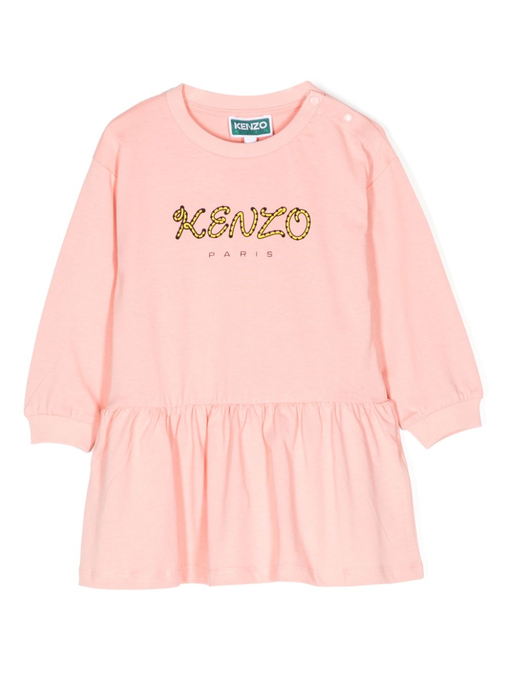 Kenzo Kids Langärmeliges Kleid mit Logo-Print - Rosa von Kenzo Kids