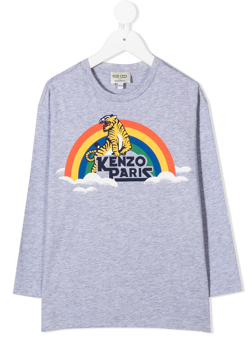 Kenzo Kids Langarmshirt mit Tiger-Print - Grau von Kenzo Kids