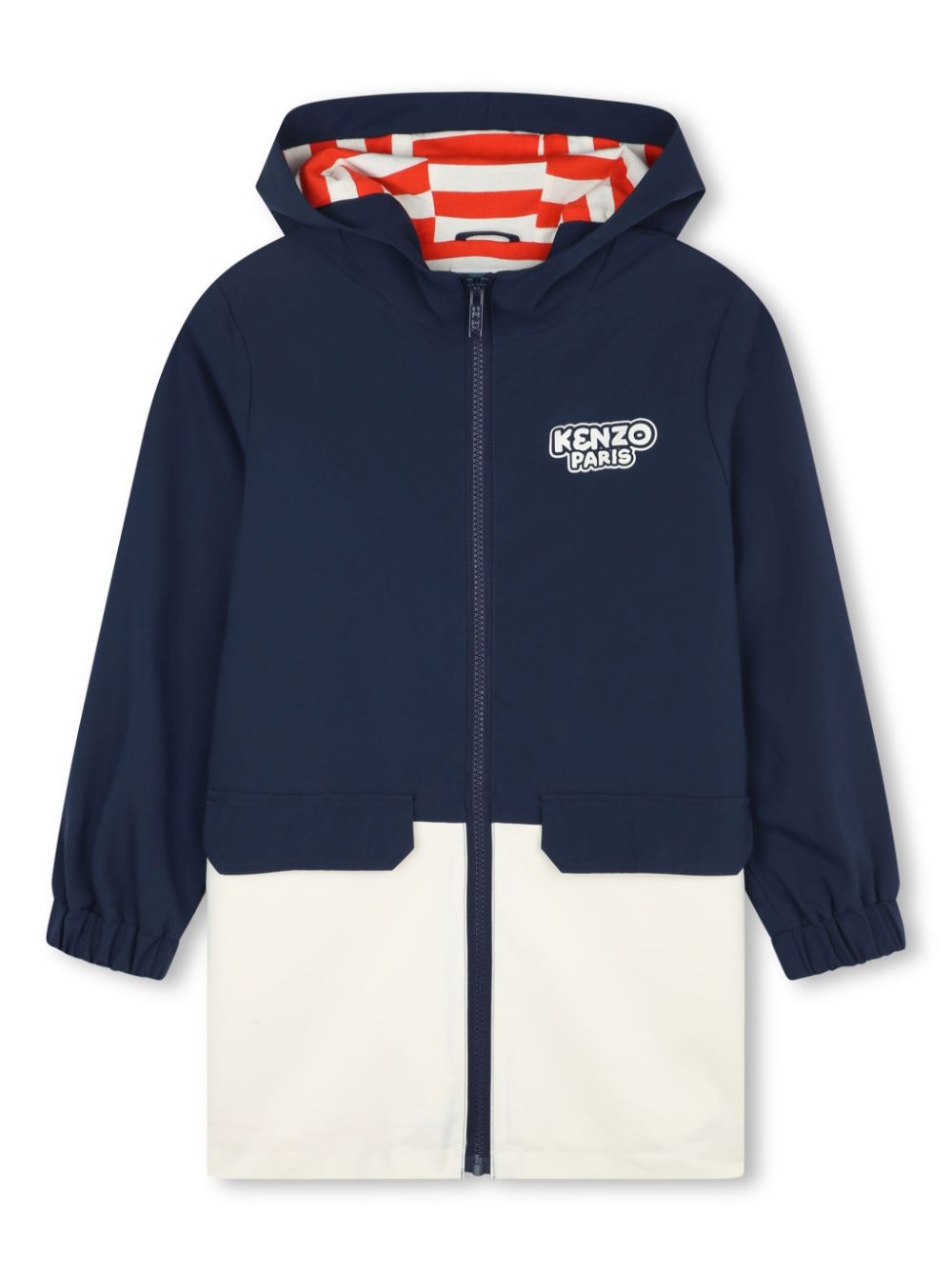 Kenzo Kids Langer Windbreaker mit Logo-Print - Blau von Kenzo Kids