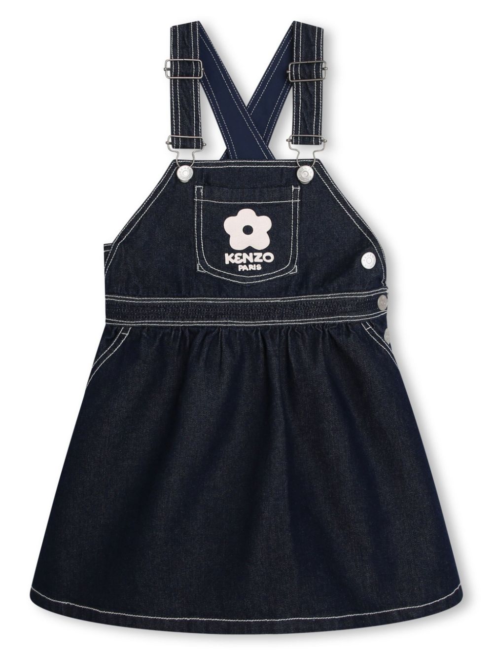 Kenzo Kids Latzkleid mit Boke Flower - Blau von Kenzo Kids