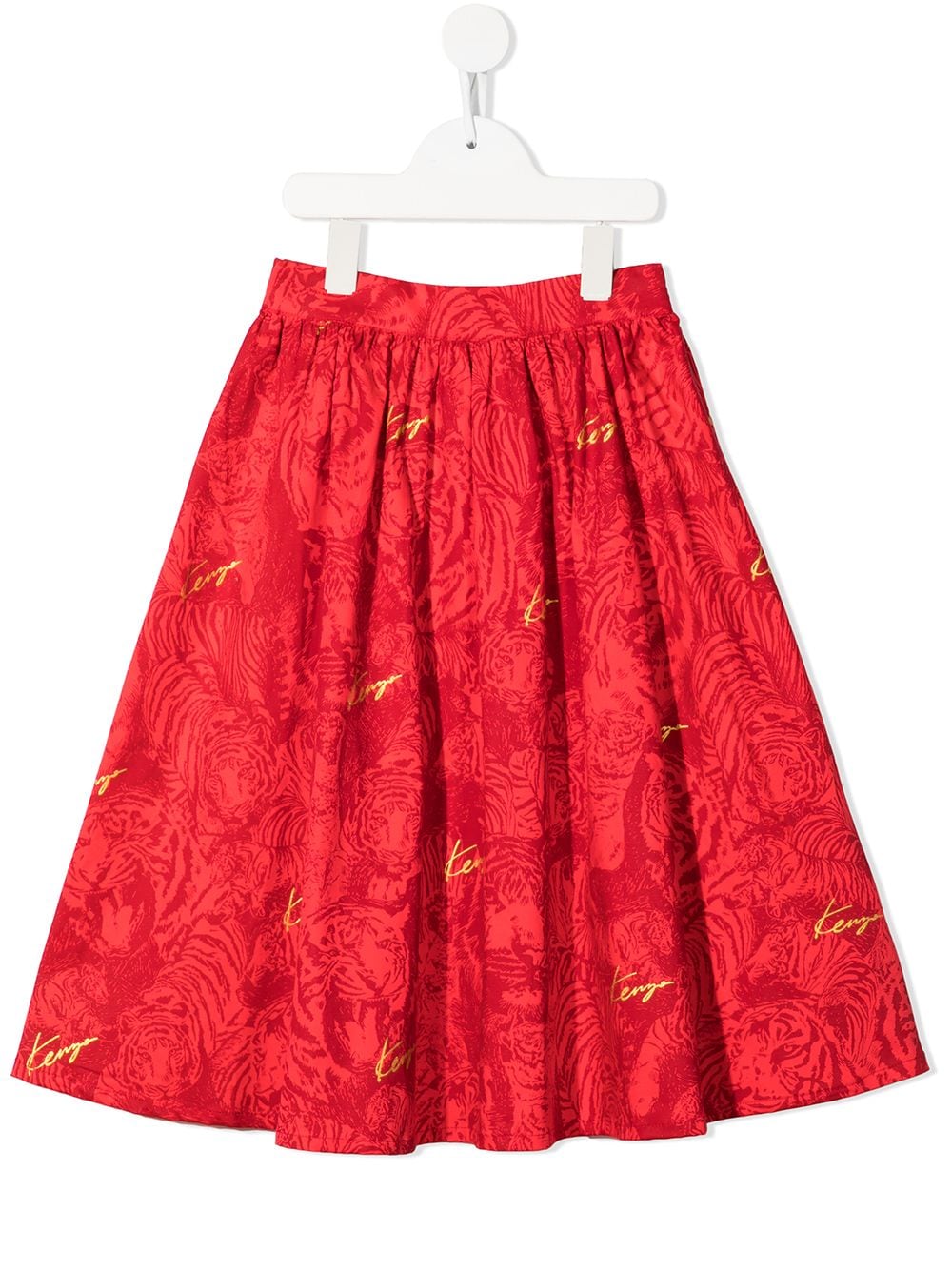 Kenzo Kids Midirock mit Tiger-Print - Rot von Kenzo Kids