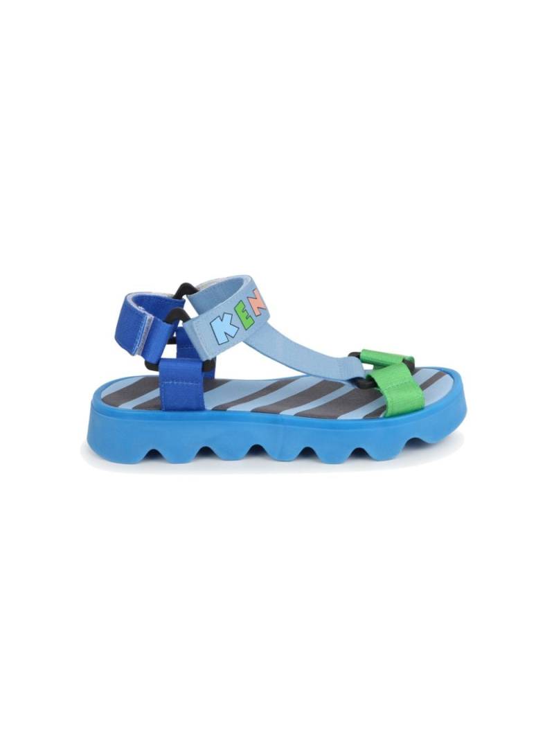 Kenzo Kids Sandalen in Colour-Block-Optik mit Logo-Print - Blau von Kenzo Kids