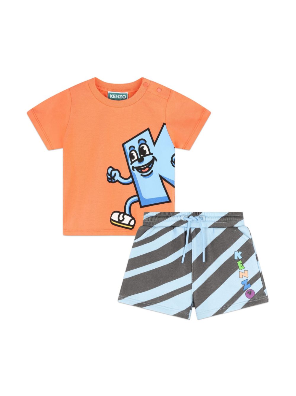 Kenzo Kids Set mit Cartoon-Print - Blau von Kenzo Kids