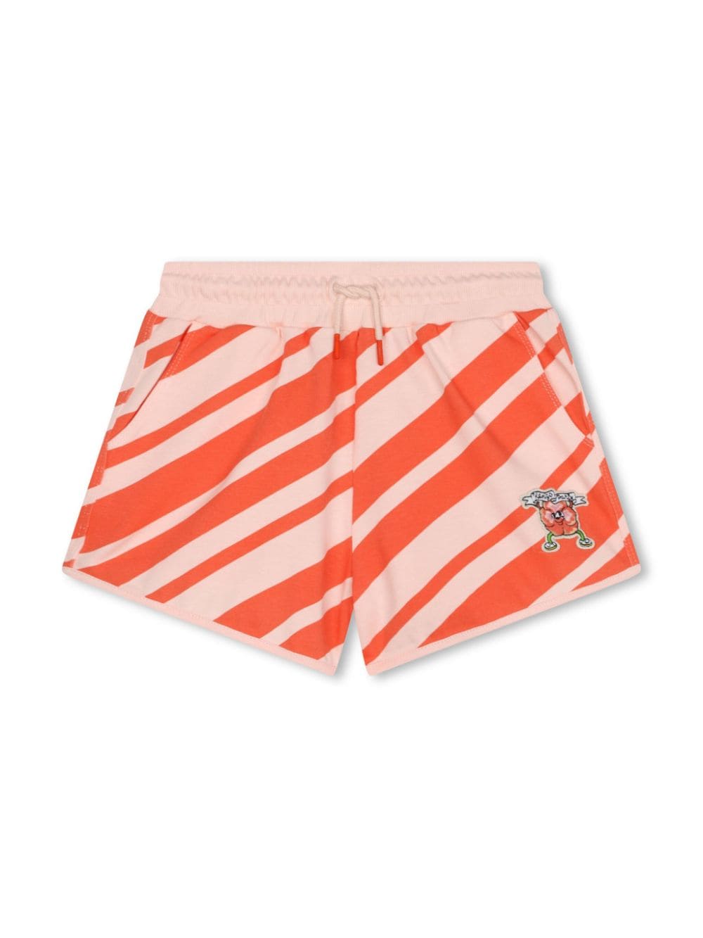 Kenzo Kids Shorts aus Bio-Baumwolle mit diagonalen Streifen - Orange von Kenzo Kids