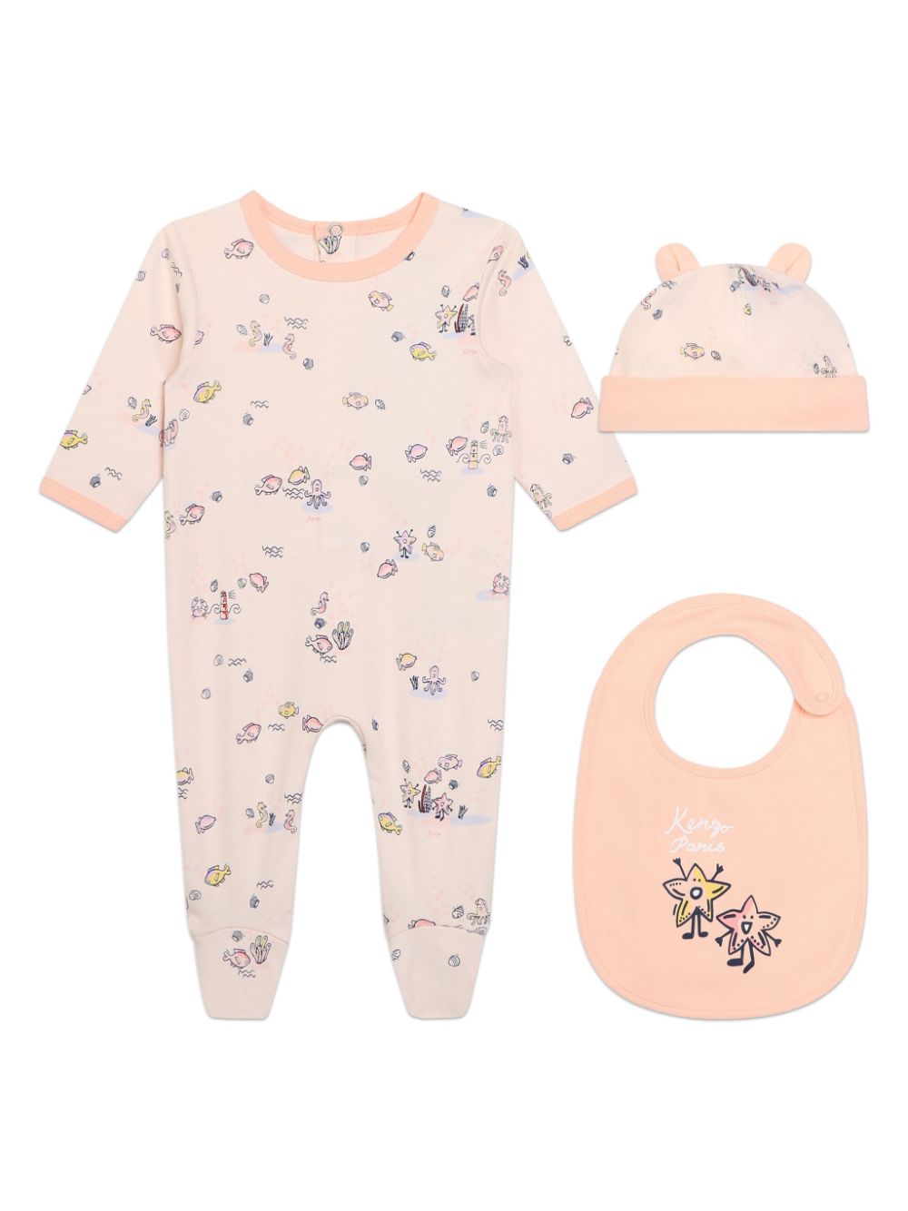 Kenzo Kids Strampler-Set mit grafischem Print - Nude von Kenzo Kids