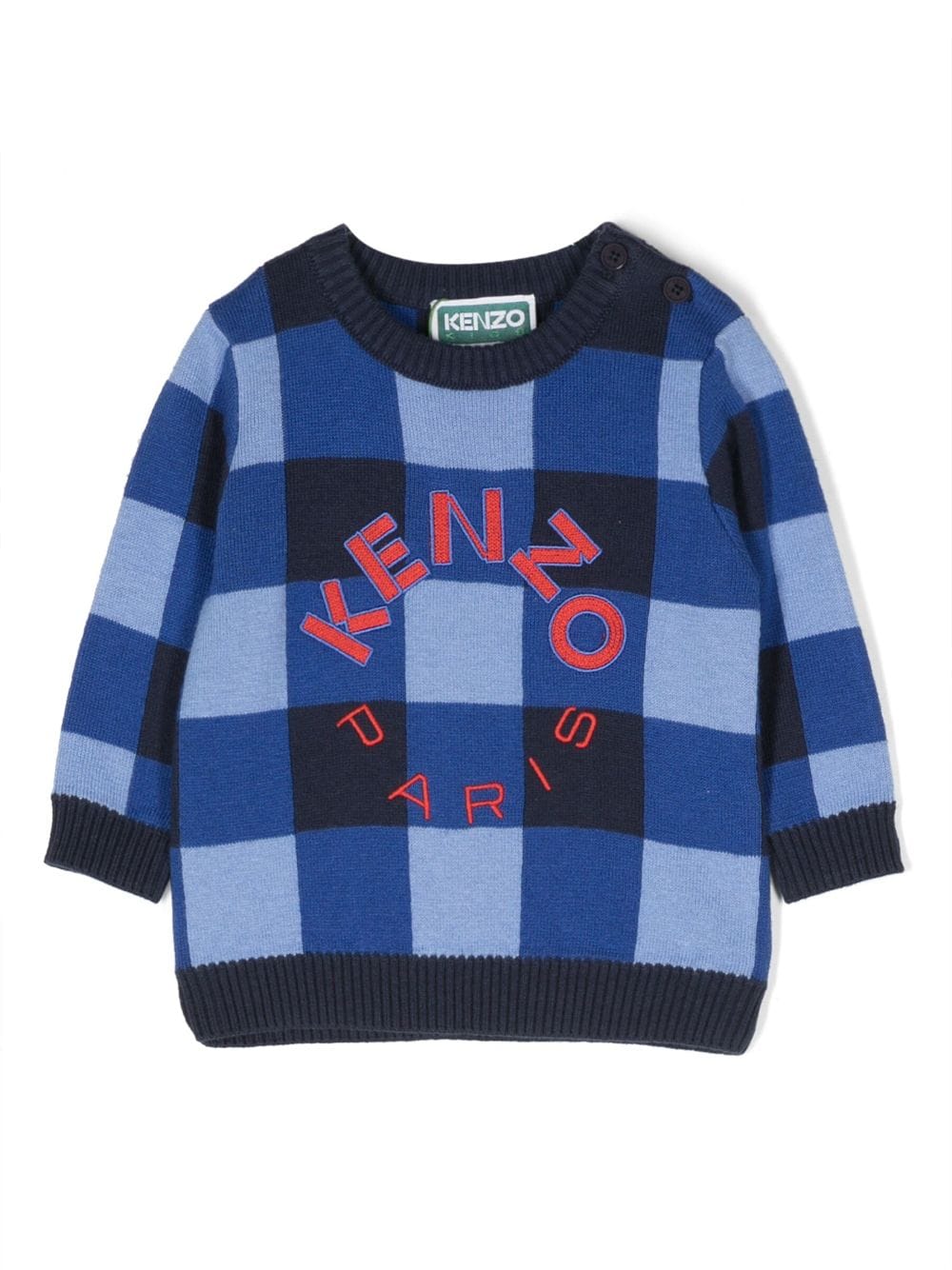 Kenzo Kids Sweatshirt mit Vichy-Karo - Blau von Kenzo Kids