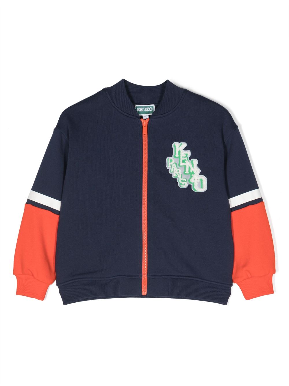 Kenzo Kids Sweatshirtjacke mit Logo-Patch - Blau von Kenzo Kids