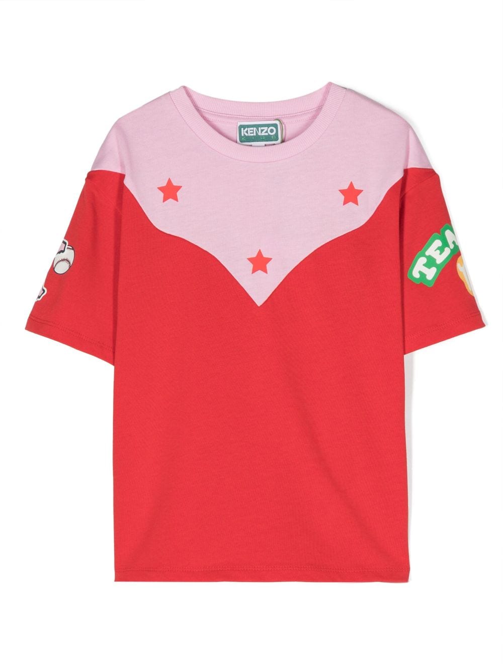 Kenzo Kids T-Shirt in Colour-Block-Optik - Rot von Kenzo Kids