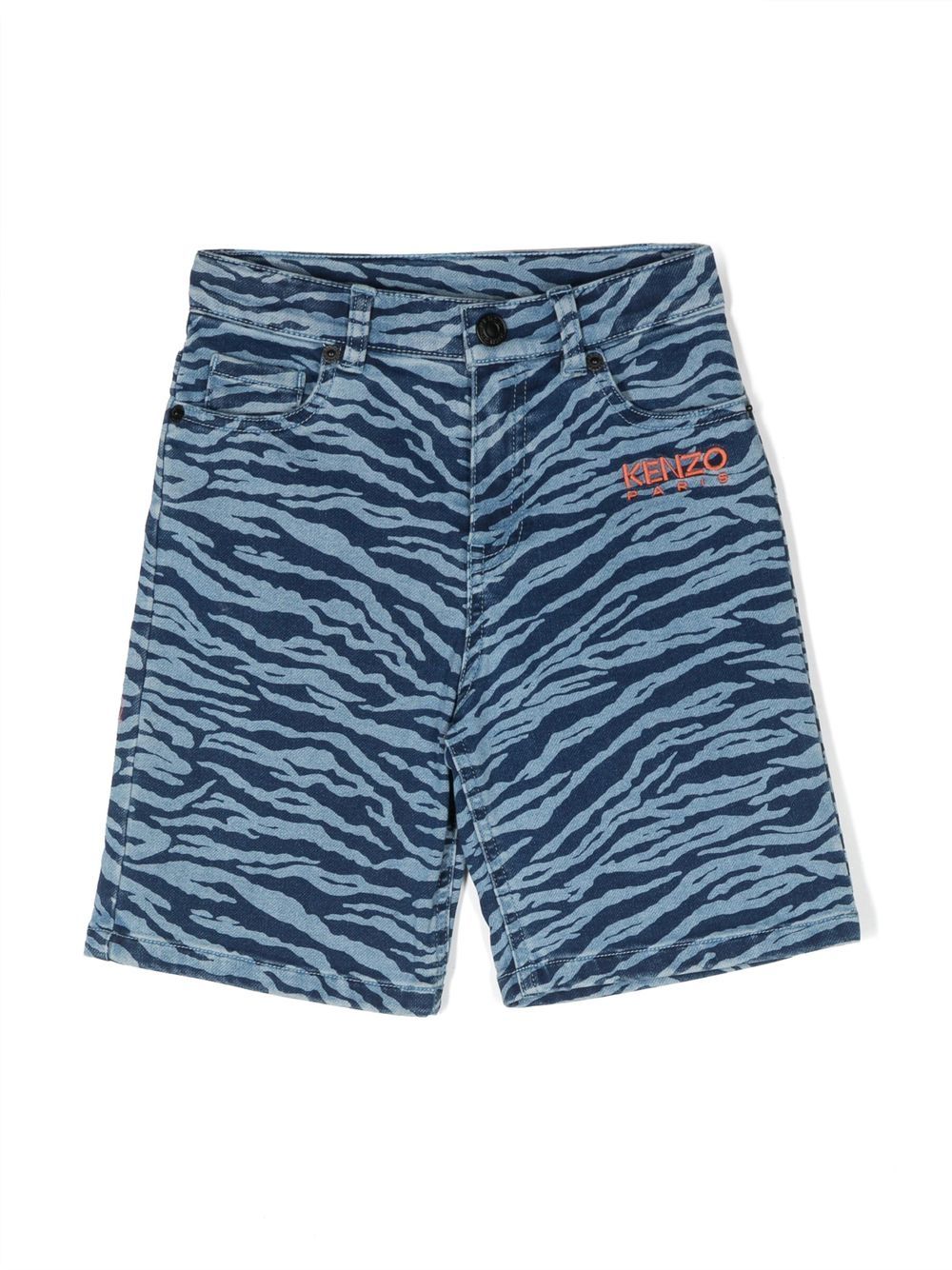 Kenzo Kids Shorts mit Tiger-Camouflage-Print - Blau von Kenzo Kids