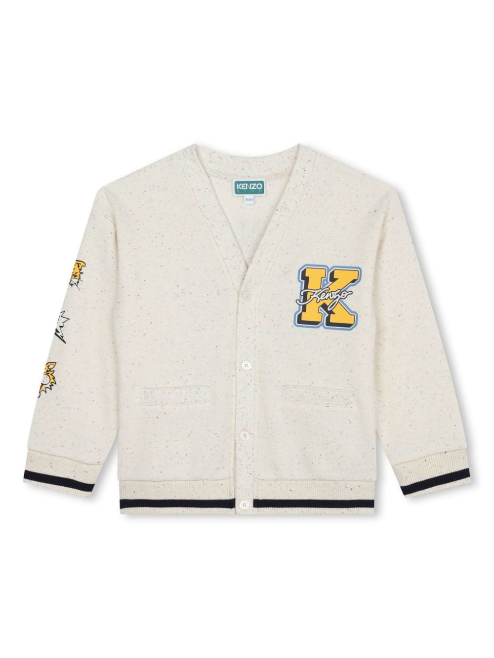 Kenzo Kids V-Ausschnitt-Cardigan mit Logo-Print - Nude von Kenzo Kids