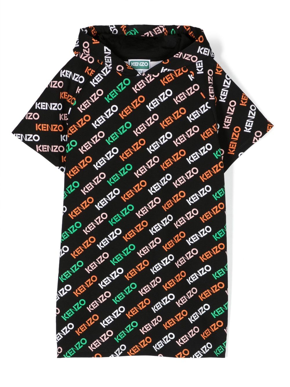 Kenzo Kids Kapuzenkleid mit Logo-Print - Schwarz von Kenzo Kids